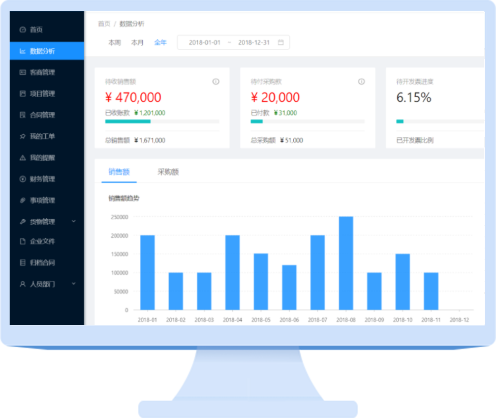 济南右上角信息科技合同管理软件